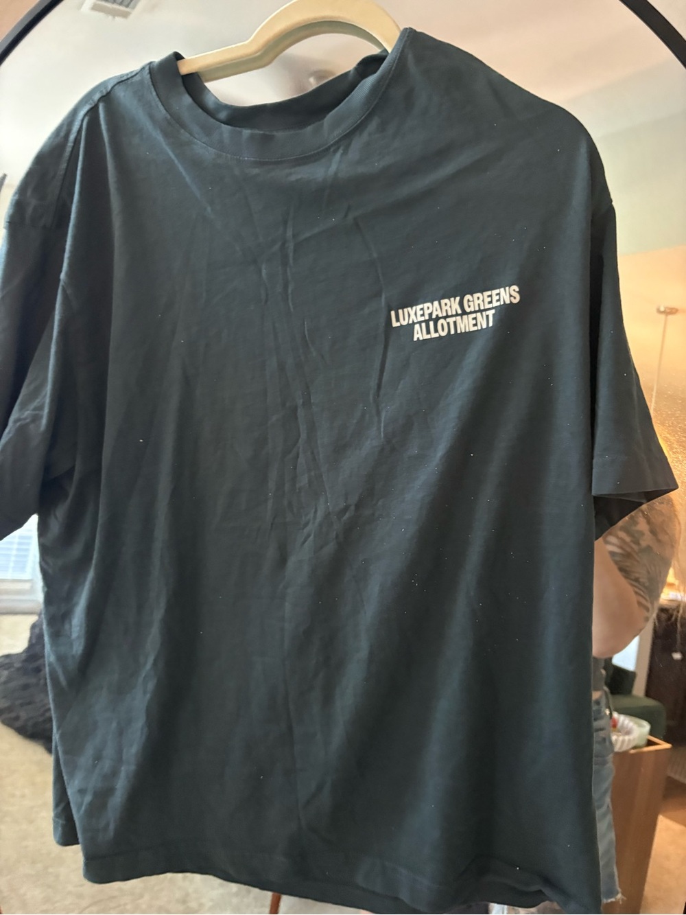 H&M Black Men’s T-Shirt with 'Luxepark Greens Allotment' Chest Print